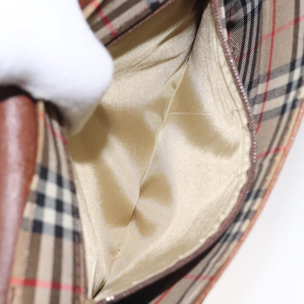 Authentic BURBERRY Shoulder Bag Leather Brown Gold - Picture 4 of 16